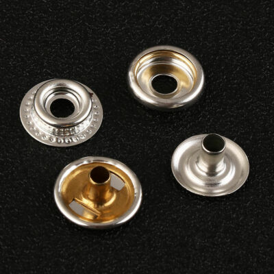 Fermoirs Boutons Pression En Métal Argenté - Diamètre 15mm - Lot De 25 Sets - Neuf