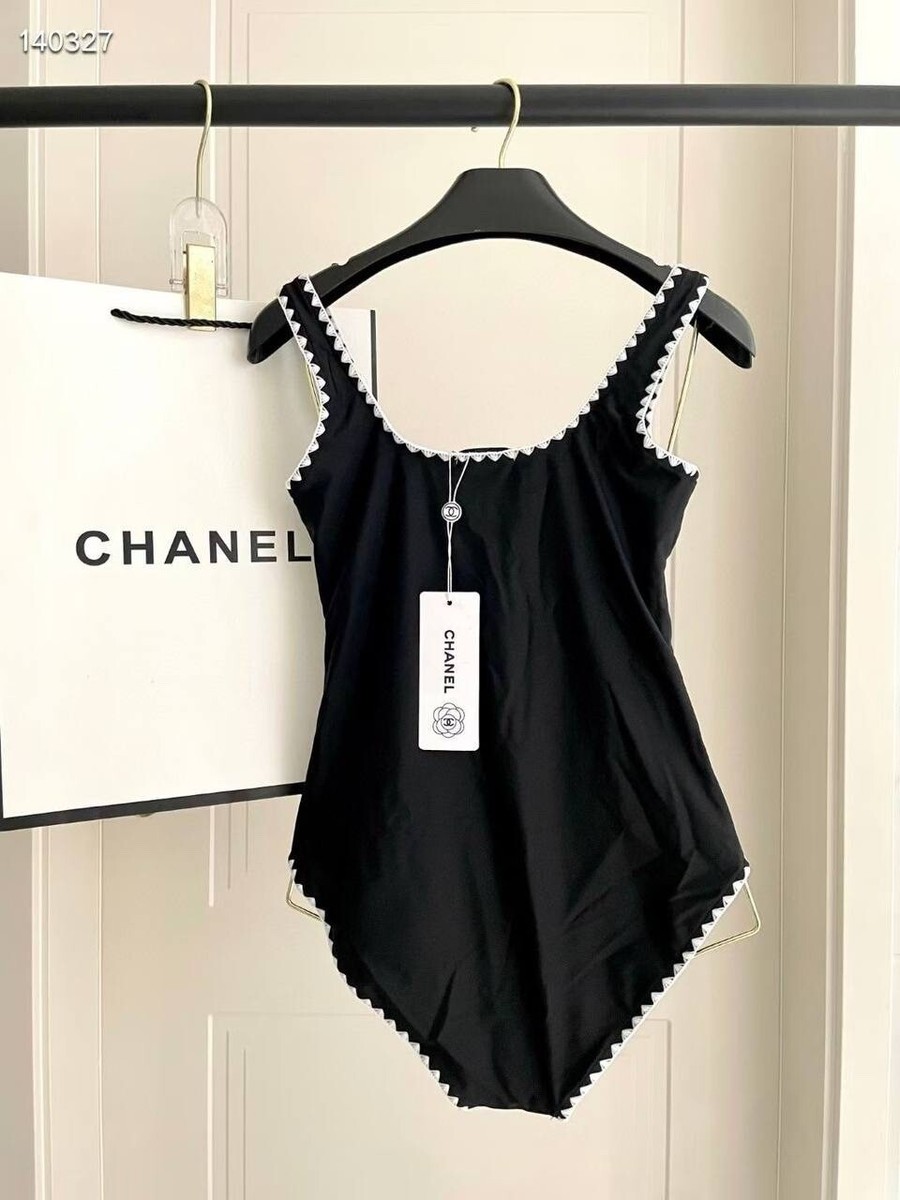 CHANEL One-Piece Black Swimsuit Size M | eBay