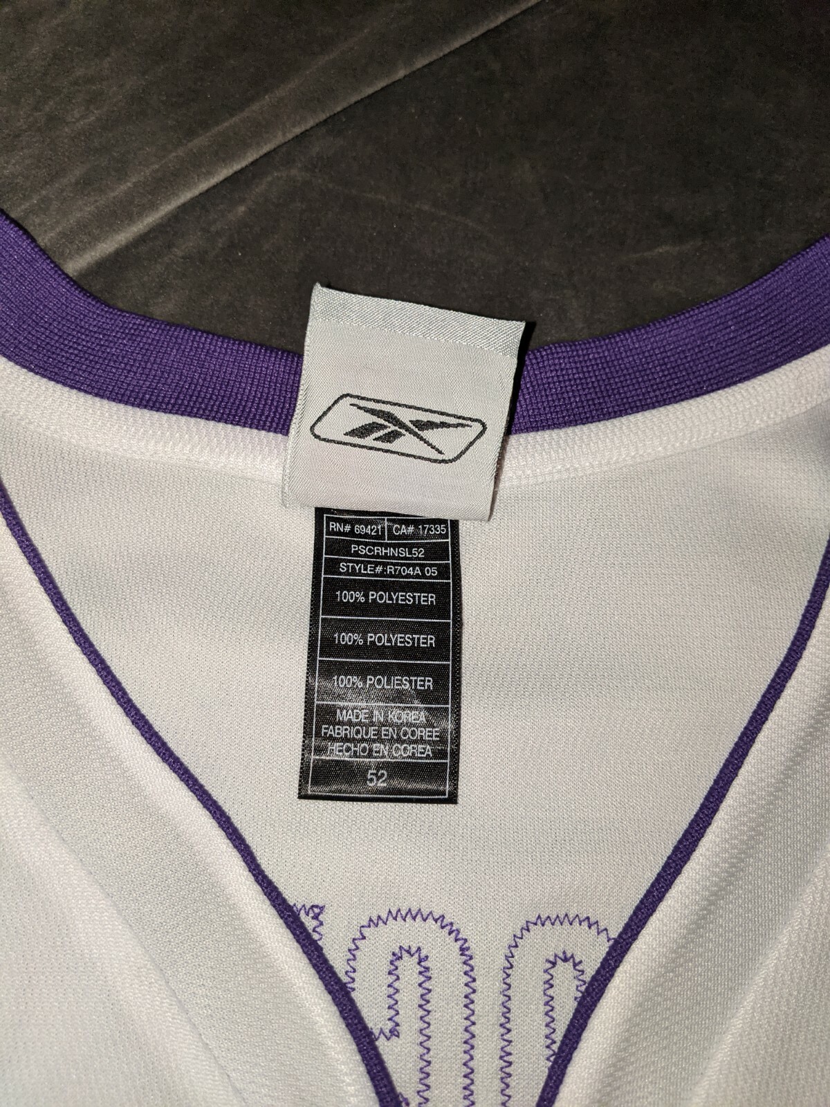 MUGGSY BOGUES Reebok TORONTO RAPTORS AUTHENTIC Jersey 52 NBA