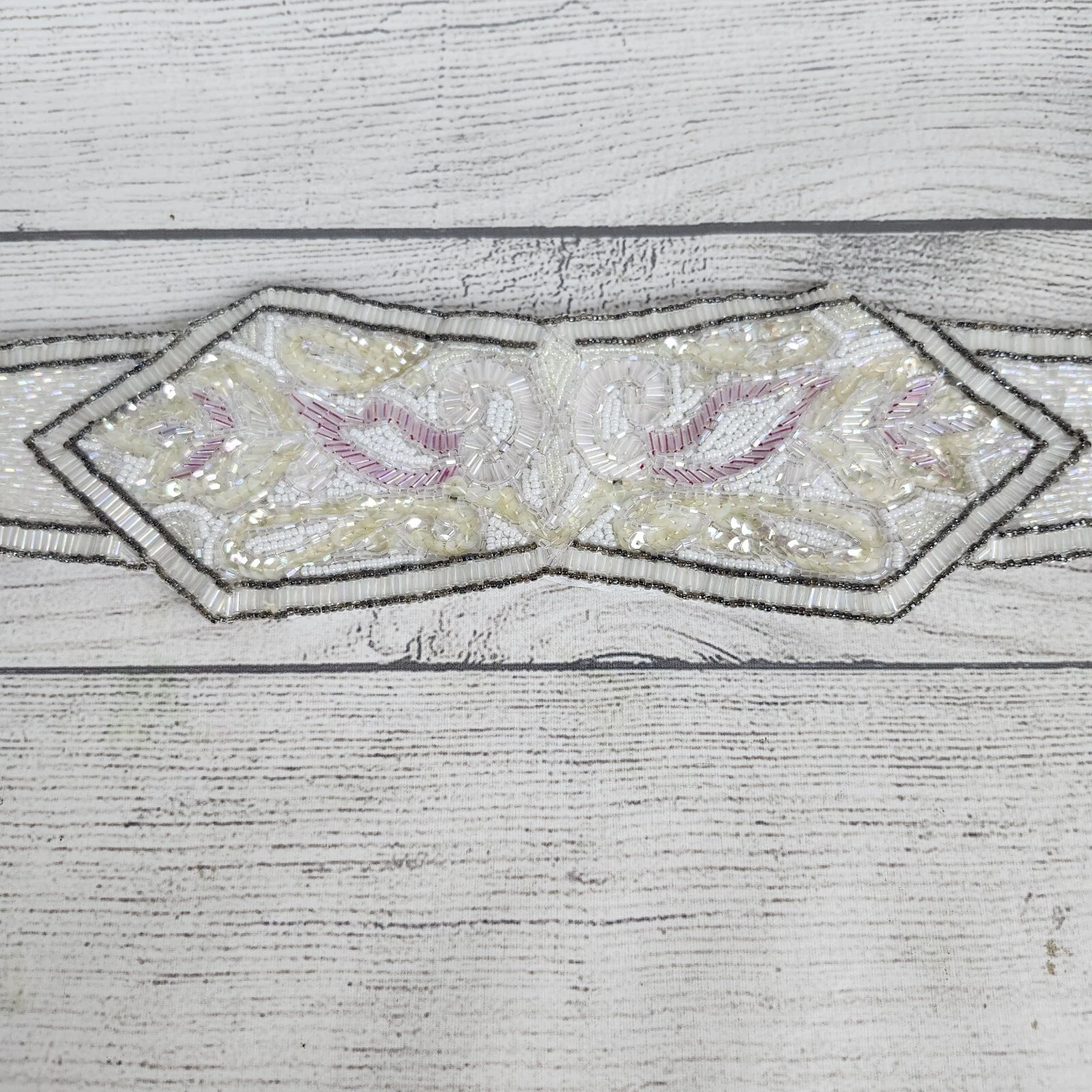 Ceinture de mariée perlée Christian Dior « Ceintures » faite main paillettes designer années 80 vintage