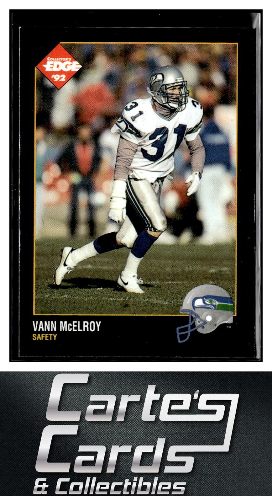 Vann McElroy 1992 Collector's Edge #161 Seattle Seahawks