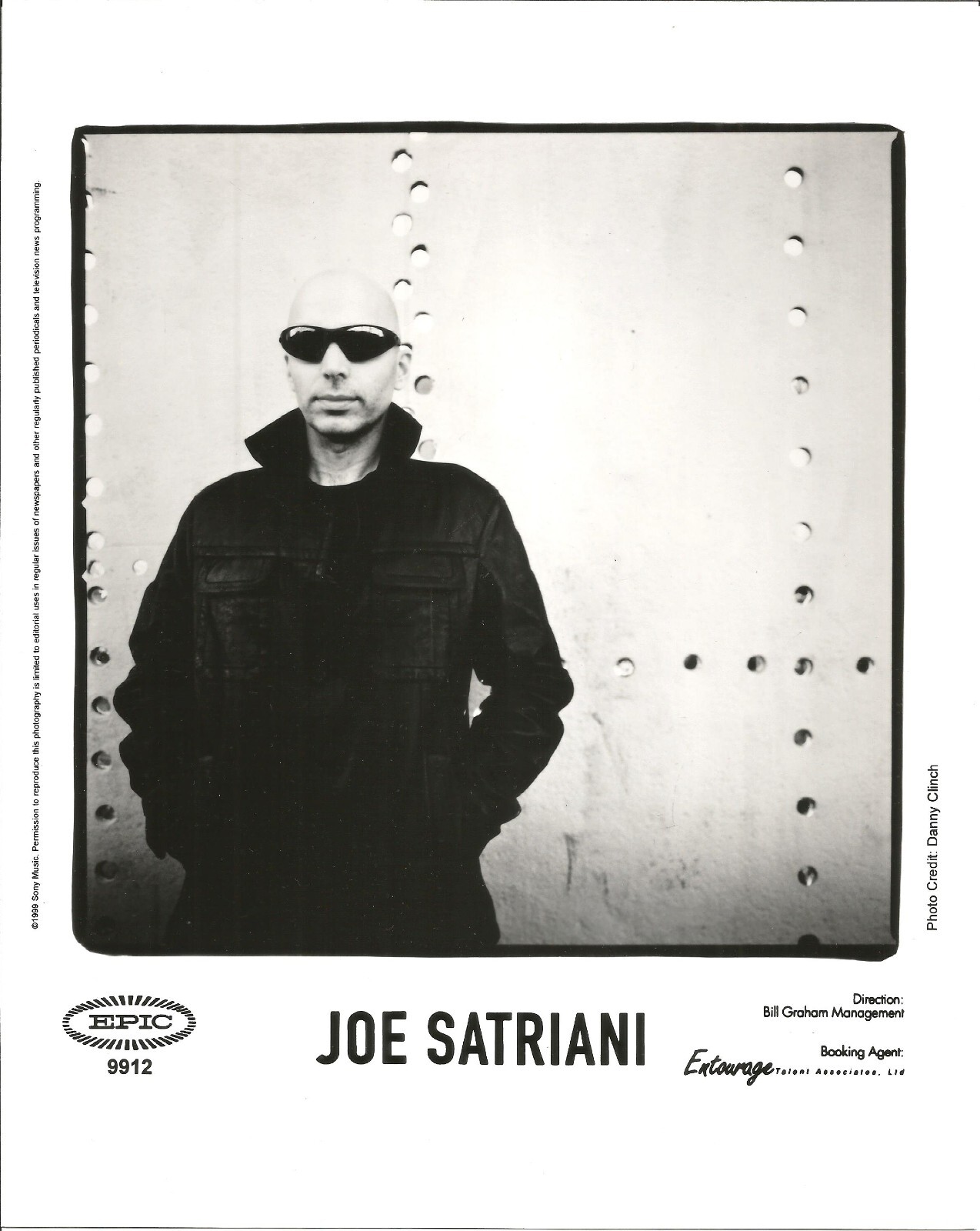 JOE SATRIANI Rare 1999 PROMO PRESS PUBLICITY 8x10 PHOTO PIC for Crystal CD MINT