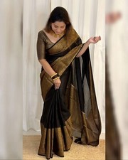 TRADITIONAL PARTY WEAR SOFT SILK INDIAN WEDDING WEAR KANJEEVARAM SAREE SARI