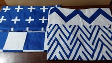 Decorative Throw Pillow Case Cushions Set Blue White Design 4pc Zip Close 17x17