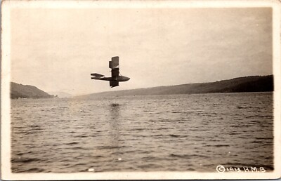 1913 Real Photo Postcard Seaplane Flying Boats Amphibious Aircraft