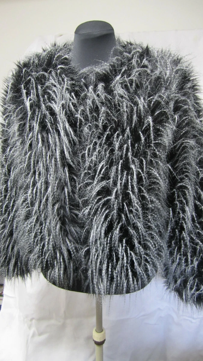 Chic Fashion Women Faux peacock feathers Fox Fur Jacket Winter Party Dress  Coat