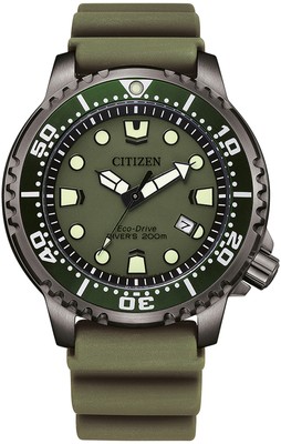 Citizen Herrenuhr Promaster Eco-Drive Solar mit Gummiband Grün BN0157-11X