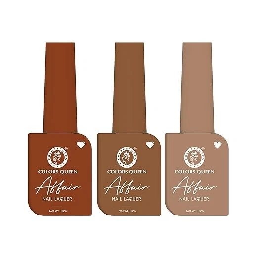 Colors Queen Affair Nail Polish Set of 3 - 04 Rusty Cinemon, 30 Amber Wood & 38 Es