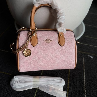 Coach Pink Canvas MINI Rowan Tote Bag Zip Handbag/Crossbody Bag 17*15 cm NEW