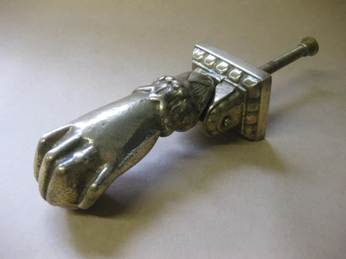 Vintage Solid Brass Door Knocker ~ Hand Holding Ball ~ 1.63 Kilos