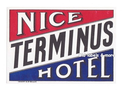 x0092 Hotel Terminus NICE Côte d Azur luggage label Kofferaufkleber  - IMBERT