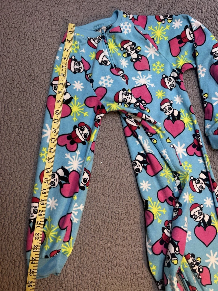 Joe Boxer Una Pieza Cremallera Pies Dormir Niñas Talla Grande Azul Y Rosa Pandas Foto 4 de 4