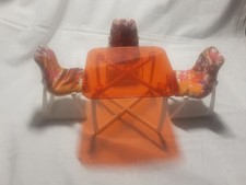 Rar ⛱ Barbie  Esszimmer  #2164 ⛱   Tisch und 3 Stühle ⛱  70er