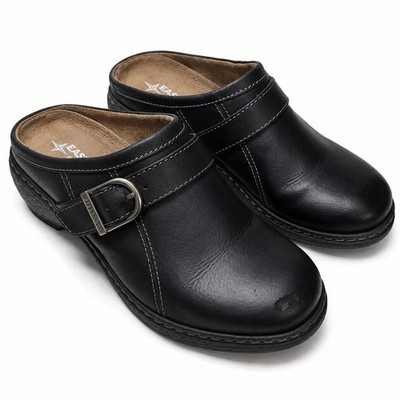 Eastland Cameron Clogs Mule Shoes Womens 9M Black Y2K Comfort Buckle