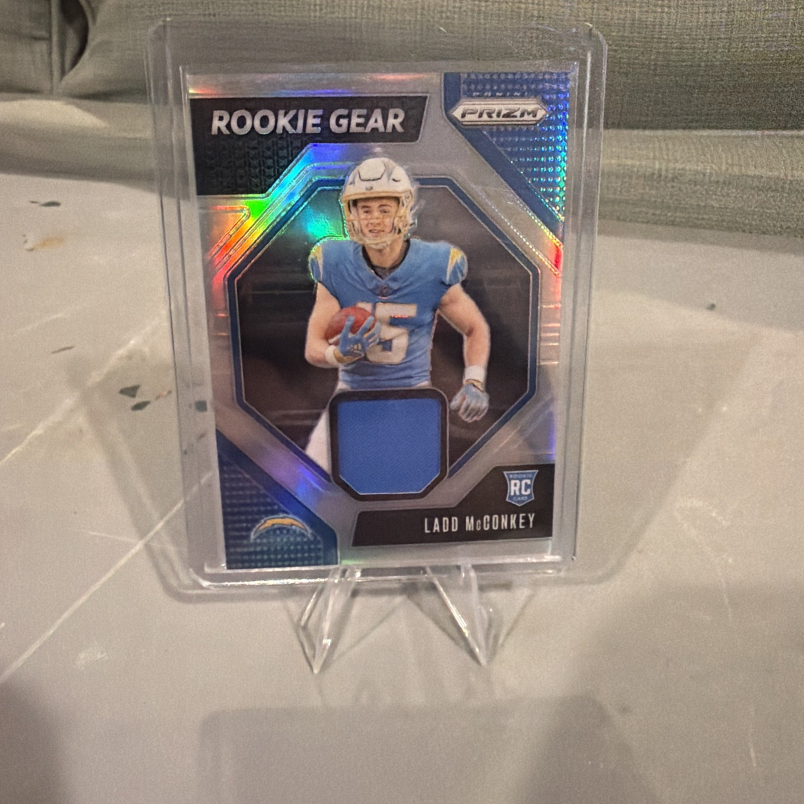 2024 Panini Prizm - Rookie Gear Ladd McConkey #RG-LMY (MEM, RC)