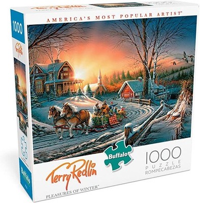 Buffalo Games Jigsaw Puzzle;  Pleasures of Winter, Terry Redlin; 1,000 pcs