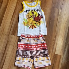Disney Lion King Boys Outfit Tank top and Shorts Set Yellow 5/6