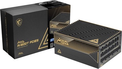 MSI MEG Ai1600T PCIE5, 80+ TITANIUM Full Modular Gaming PSU Dual 12V-2x6 black
