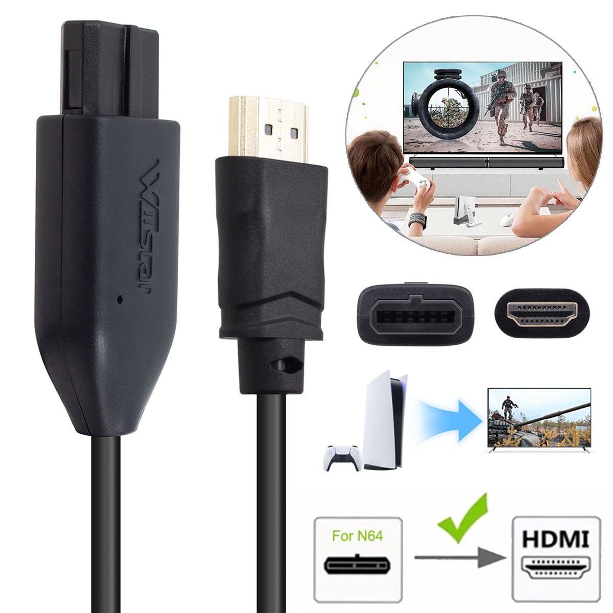 HD Link Adapter Cable For Nintendo N64 Gamecube NES SNES To HDMI Converter