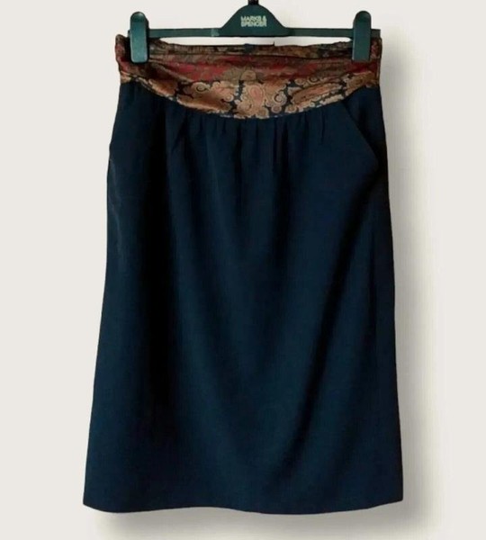 Women Escada Skirt Black Wool 38 / M / 46 #7OJP
