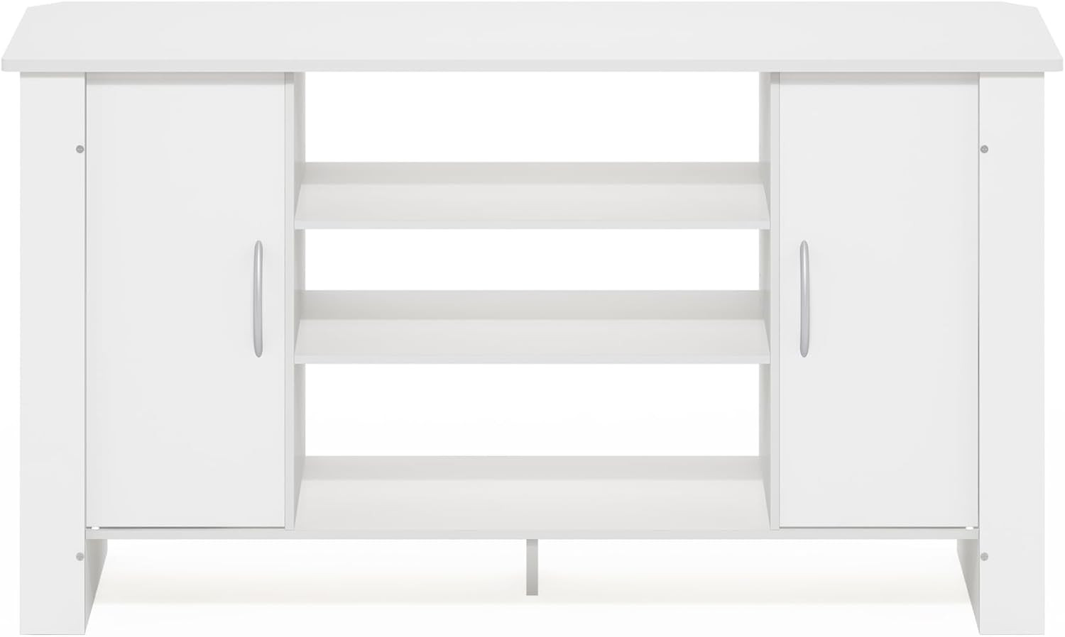 4-Tier TV Stand with Adjustable Shelf for TVs up to 46 Inch, White