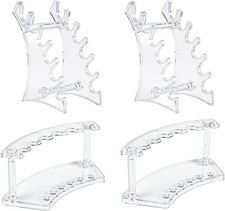 Sissatthai 4Pcs Acrylic Pen Display Stand Clear Pen Holder for Desk, 6-Slot P...
