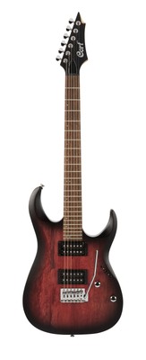 Cort X100OPBB X Series 100 Double Cutaway Electric Guitar. Open Pore Black