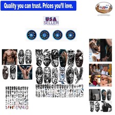 82 Sheets Halloween Temporary Tattoos Body Stickers for Men Women Waterproof