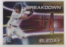2019 Bowman Draft Chrome Scouts Pick Breakdown Gold Refractor 1/50 JJ Bleday 4l3