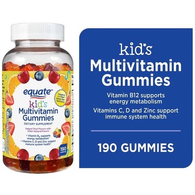 Kids Multivitamin Gummies Natural Fruit Flavor 190 Count Gummy Vites