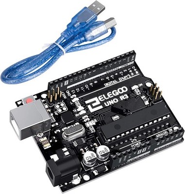 Mikrocontroller Board ELEGOO UNO R3 mit USB-Kabel für Arduino Projekte,