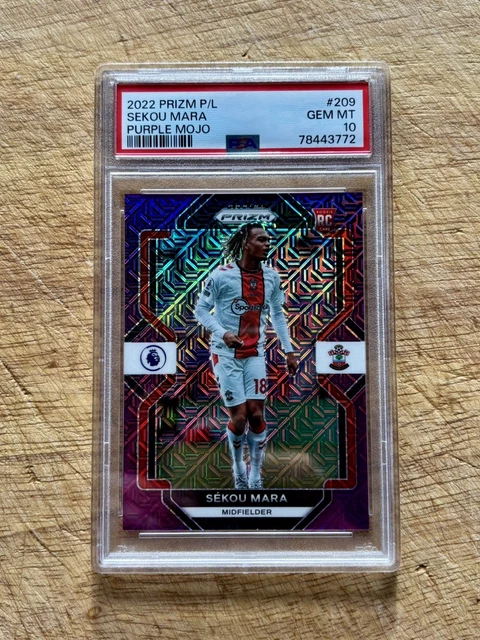 2022 Panini Prizm Premier League Purple Mojo Prizm /20 Sekou Mara Rookie RC