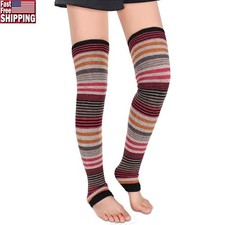 Vintage Thick Leg Warmers Footless Knit Boot Cuffs Slouchy Socks Women New
