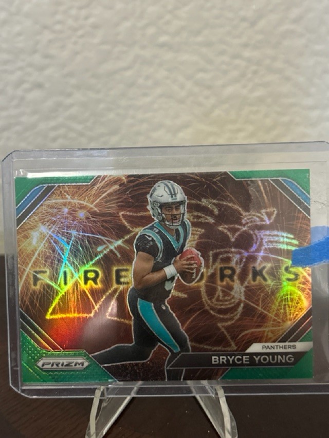 2023 Panini Prizm Fireworks Prizms Green Wave #F-6 Bryce Young Carolina Panthers