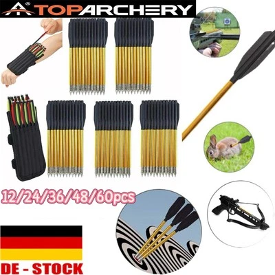 TOPARCHERY 12-60Stück 6,5" Bolzen Pfeile Aluminium Bolzen für Pistolen 50lb-80lb Jagdpfeile