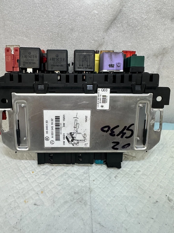 Caja de fusibles trasera Mercedes Benz W220 S430 S500 CL500 Sam 2000-06 A 031 545 16 32 OEM Foto 3 de 4