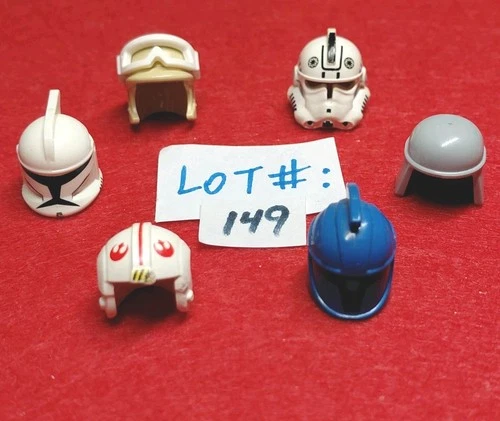 Lego Star Wars HELMET Lot of 6: Clone Trooper Mandalorian - Minifigures Lot# 149