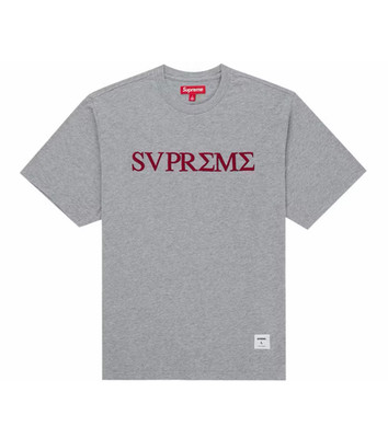 Supreme Greek Short Sleeve Top SS26 in Heather Grey Men's Size L