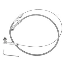 24" Stainless Braided Throttle Cable Kit, Adjustable Accelerator Cables with