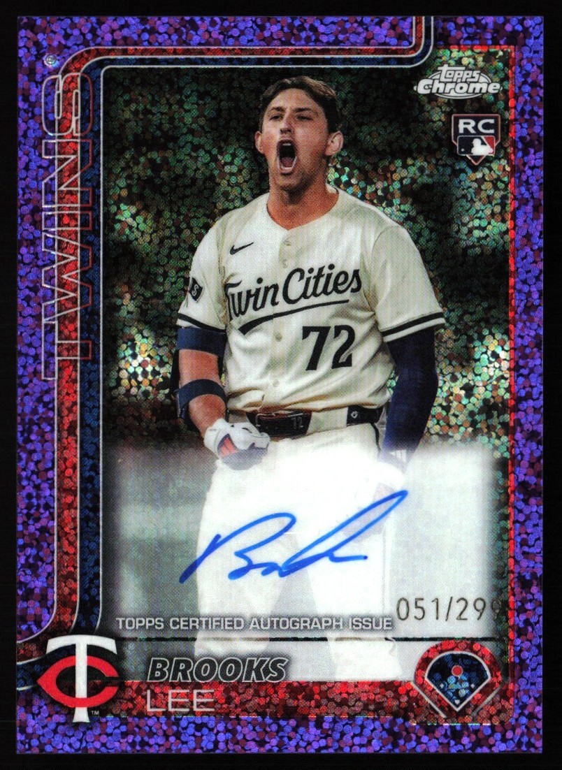 2025 Topps Chrome Purple Speckle Refractor 51/299 Brooks Lee Rookie Auto JW1