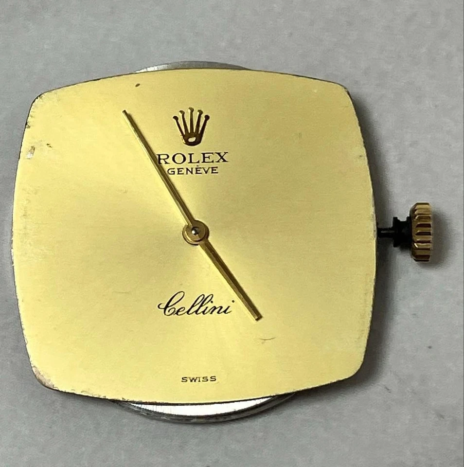 ROLEX Cellini Movement Cal.1601 Manual Winding with Dial Gold Square Authentic - Image 2 of 4