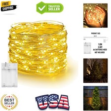 Fairy Lights Battery Operated, 20 FT 60 LED Silver Wire Waterproof Battery Op...