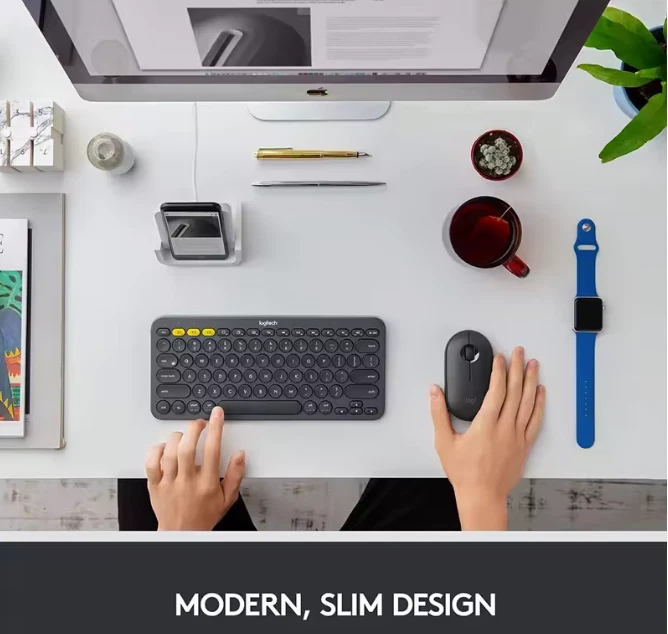 Logitech Pebble M350 Mouse Wireless Bluetooth Mini Ufficio Silenzioso Portatile - Immagine 2 di 4