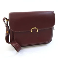 Cartier Must Shoulder Bag, Bordeaux Leather, Pre-owned, Crossbody, Vintage,
