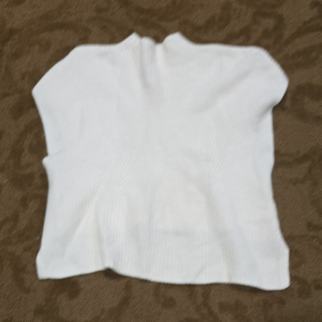 Maeve by Anthropologie White Knit Mock Neck Sleeveless Sweater Women L/XL