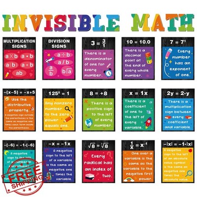Pajean Math Posters 15pk Invisible