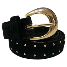 Field Manor Womens Genuine Pig Suede Belt Size M Studded