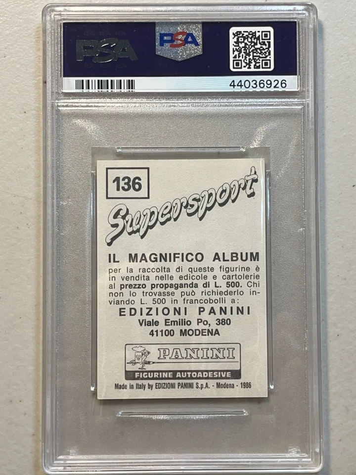 Arvydas Arvidas Sabonis PSA 8 1985 Panini Supersport Sticker Italian #136 Pop 6 - Image 2 of 2