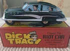 Schylling Dick Tracy Classic Tin Riot Car Authentic Siren Sound Tin 2002 w/ Box