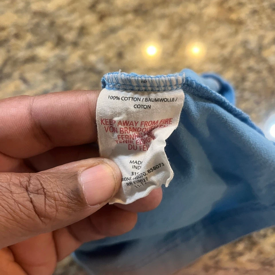 Mini Boden Girls 5-6 Wale Shirt Short Sleeve Blue Colorful Poke Dots   - Image 3 of 4